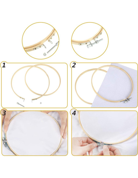 Kit de Bordado Mudder 53 Piezas con Aros y Herramientas