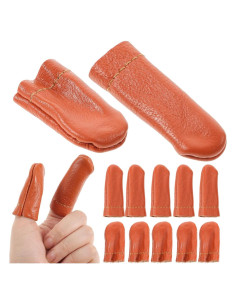20 Protectores de Dedos de Cuero SEWACC para Costura Manual