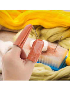 20 Protectores de Dedos de Cuero SEWACC para Costura Manual 2