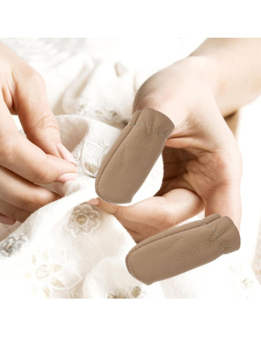 20 Protectores de Dedos de Cuero SEWACC para Costura Manual