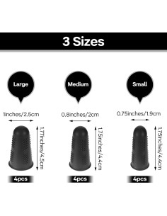 12 Protectores de Dedos de Silicona Teaaha - 3 Tamaños Negros 2