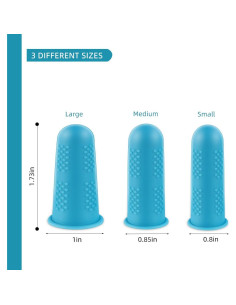 12 Protectores de Dedos de Silicona Yuntop - 3 Tamaños, 4 Colores 2