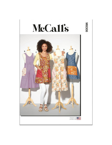 Kit de Patrón de Costura McCall M8308 para Delantales S-M-L-XL
