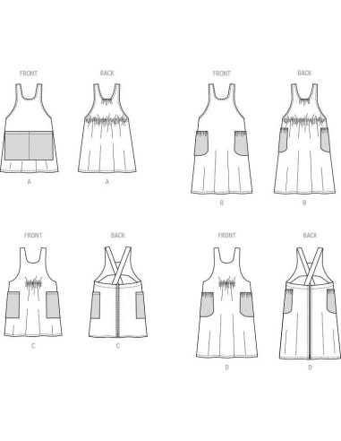 Kit de Patrón de Costura McCall M8308 para Delantales S-M-L-XL