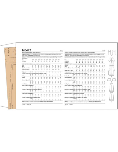 Kit de Patrón de Costura McCall's M8412 para Bodysuit y Pantalones Mujer 20W-28W