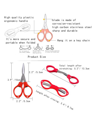 30 Tijeras Mini Plegables Criativo Live Naranjas 5.5cm
