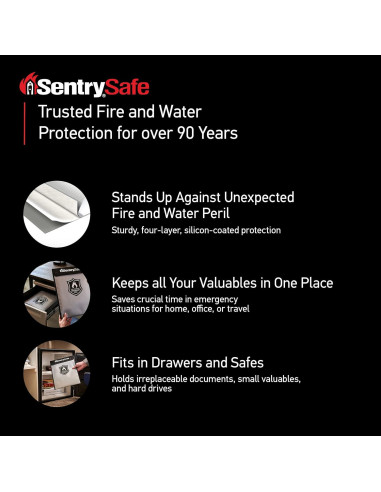 Bolsa SentrySafe Resistente al Fuego y Agua 22.86x33.02cm