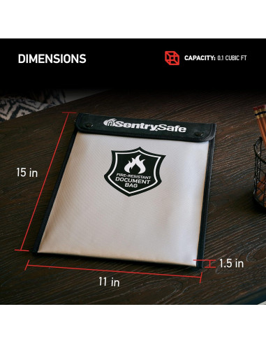 Bolsa SentrySafe Resistente al Fuego y Agua 22.86x33.02cm