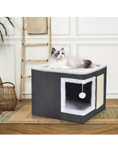 Cama para Gatos Petizer Casa Cubierta Grande 42x42x36cm 2