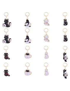 Marcadores de Puntos de Ganchillo BEEFLYING 16pcs Gato