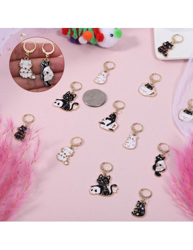 Marcadores de Puntos de Ganchillo BEEFLYING 16pcs Gato