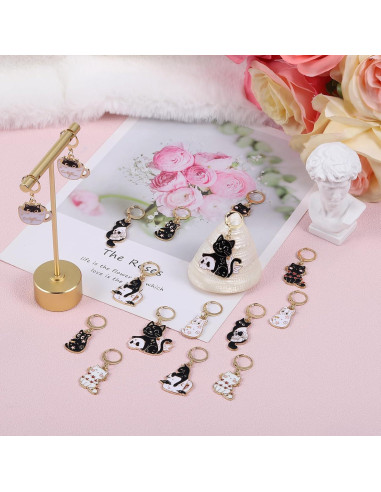 Marcadores de Puntos de Ganchillo BEEFLYING 16pcs Gato