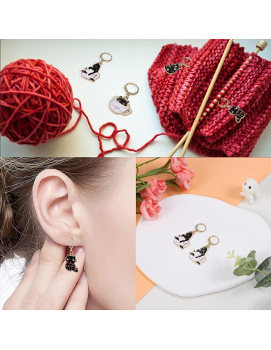 Marcadores de Puntos de Ganchillo BEEFLYING 16pcs Gato