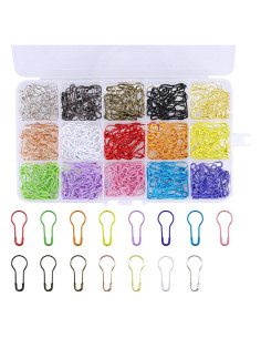 450 Alfileres de Seguridad Metálicos Multicolor 15 Colores 2.1cm