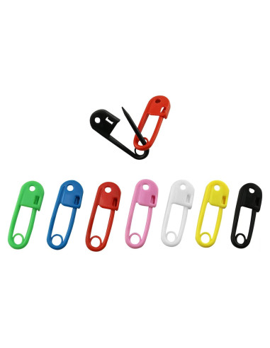 60 Alfileres de Seguridad de Plástico AXLIZER 26x9.5mm Colores