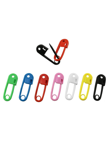 60 Alfileres de Seguridad de Plástico AXLIZER 26x9.5mm Colores