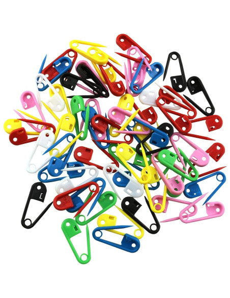 60 Alfileres de Seguridad de Plástico AXLIZER 26x9.5mm Colores
