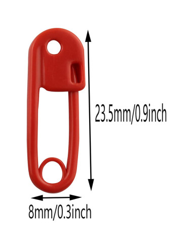 60 Alfileres de Seguridad de Plástico AXLIZER 26x9.5mm Colores