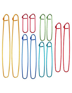 12 Sujetadores de Puntos de Tejido OWMOSYX - Aluminio Colorido