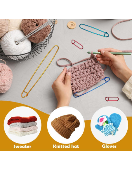 12 Sujetadores de Puntos de Tejido OWMOSYX - Aluminio Colorido