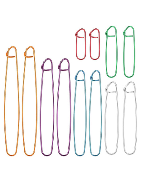 12 Sujetadores de Puntos de Tejido CIATBYYJ - 6 Tamaños Multicolor