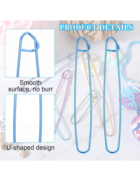 12 Sujetadores de Puntos de Tejido CIATBYYJ - 6 Tamaños Multicolor