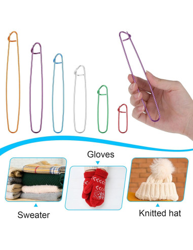 12 Sujetadores de Puntos de Tejido CIATBYYJ - 6 Tamaños Multicolor