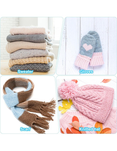 12 Sujetadores de Puntos de Tejido CIATBYYJ - 6 Tamaños Multicolor