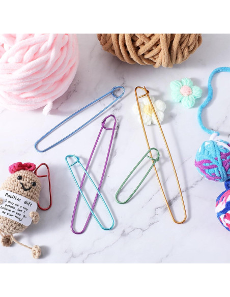 12 Sujetadores de Puntos de Tejido CIATBYYJ - 6 Tamaños Multicolor