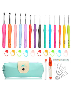 Set de Ganchillos Ergonómicos NaoShiro 14 Tamaños 2mm-10mm