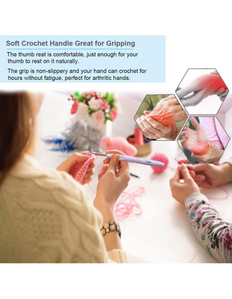 Juego de 27 Ganchillos Ergonomicos Weabetfu 0.8mm a 2.75mm Juego de 27 Ganchillos Ergonomicos Weabetfu 0.8mm a 2.75mm