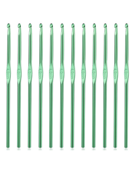 Juego de 12 Ganchos de Crochet UzecPk 4mm Aluminio Ergonómico Juego de 12 Ganchos de Crochet UzecPk 4mm Aluminio Ergonómico