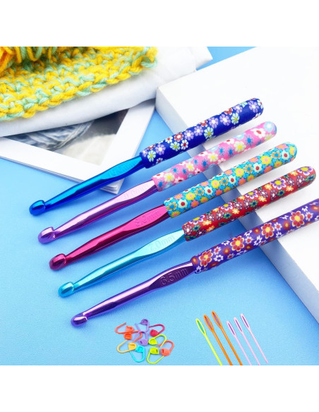 Juego de Ganchos de Crochet Weabetfu 5 Piezas 6.5-10mm
