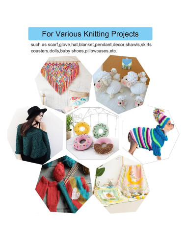 Juego de Ganchos de Crochet Weabetfu 5 Piezas 6.5-10mm