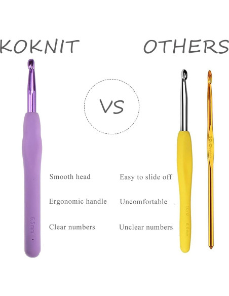 Juego de Ganchos de Crochet KOKNIT 12 Piezas Ergonómico Juego de Ganchos de Crochet KOKNIT 12 Piezas Ergonómico