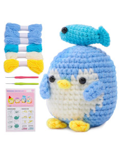 Kit de Crochet IMZAY para Principiantes - Pingüino Azul