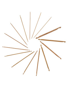 Juego de Ganchos de Crochet Tunecino BambooMN - 15 Tamaños