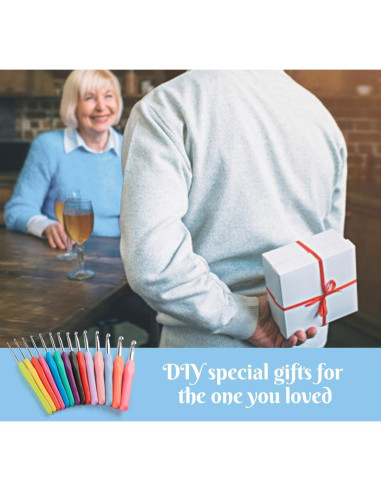 Ganchos de Crochet Ergonómicos ilauke - 14 Tamaños con Estuche