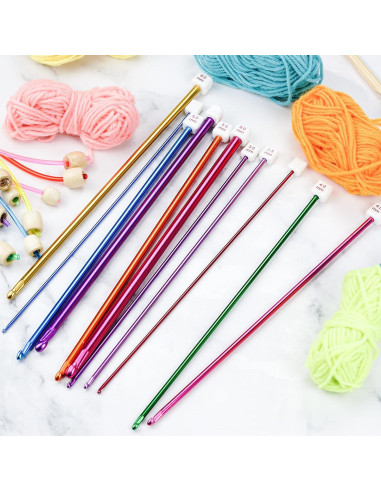 Kit de Ganchillos Tunecinos 23 Piezas Tiggell Bambú y Aluminio