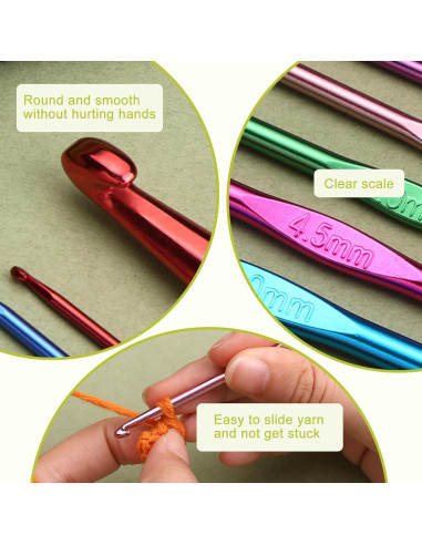 Juego de Ganchillos Ergonómicos Zlulary con Accesorios Verde