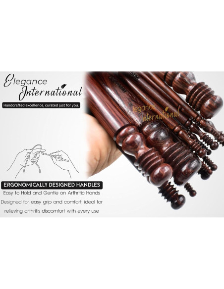 Juego de Ganchillos Ergonomicos Elegance - 15 Piezas 3.5 a 25mm Juego de Ganchillos Ergonomicos Elegance - 15 Piezas 3.5 a 25mm