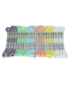 24 Madejas Hilo Bordado Metálico AMOHilos Color Perla 8m