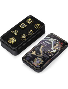Juego de Dados Metálicos DNDND 7 Piezas con Caja Regalo 2
