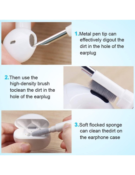 Bolígrafo Limpiador Multifuncional AOMIG QJB 4 en 1 Blanco