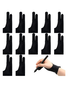 Guantes de Dibujo Digital 12 Pcs Silipull Spandex Negro