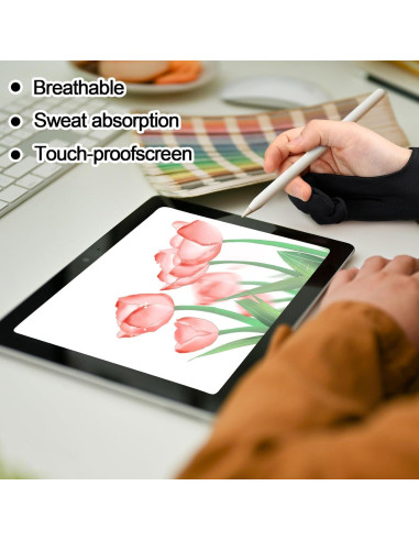 Guantes de Dibujo Digital 12 Pcs Silipull Spandex Negro