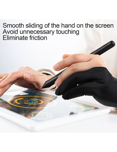 Guantes de Dibujo Digital 12 Pcs Silipull Spandex Negro