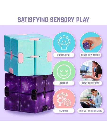 Cubo Infinito BUNMO Antiestrés Paquete de 2 - Juguetes