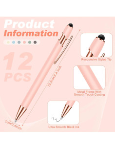 Bolígrafos 2 en 1 Tenare - 12 Piezas Estilógrafo y Tinta Negra 2