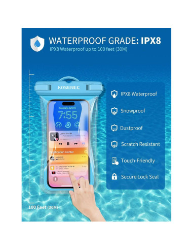 Funda Impermeable Flotante KOSENEC para iPhone y Samsung 7"